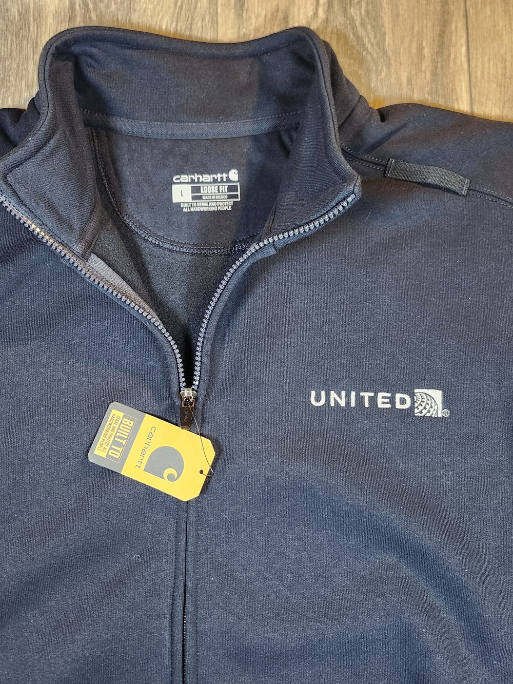 Carhartt Navy United Logo Full-Zip Shirt Jacket NWT
